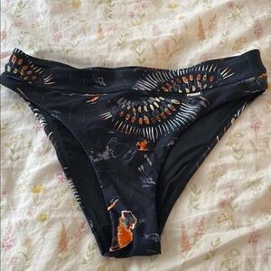 STRONGER Black and Orange pattern Bikini Bottom NWOT